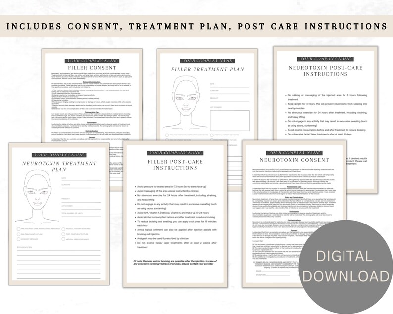 Customizable: Aesthetic Elegant Botox, Neurotoxin, and Filler Consent ...