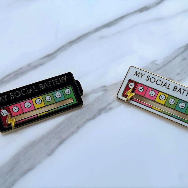 My Social Battery Pin - Etsy