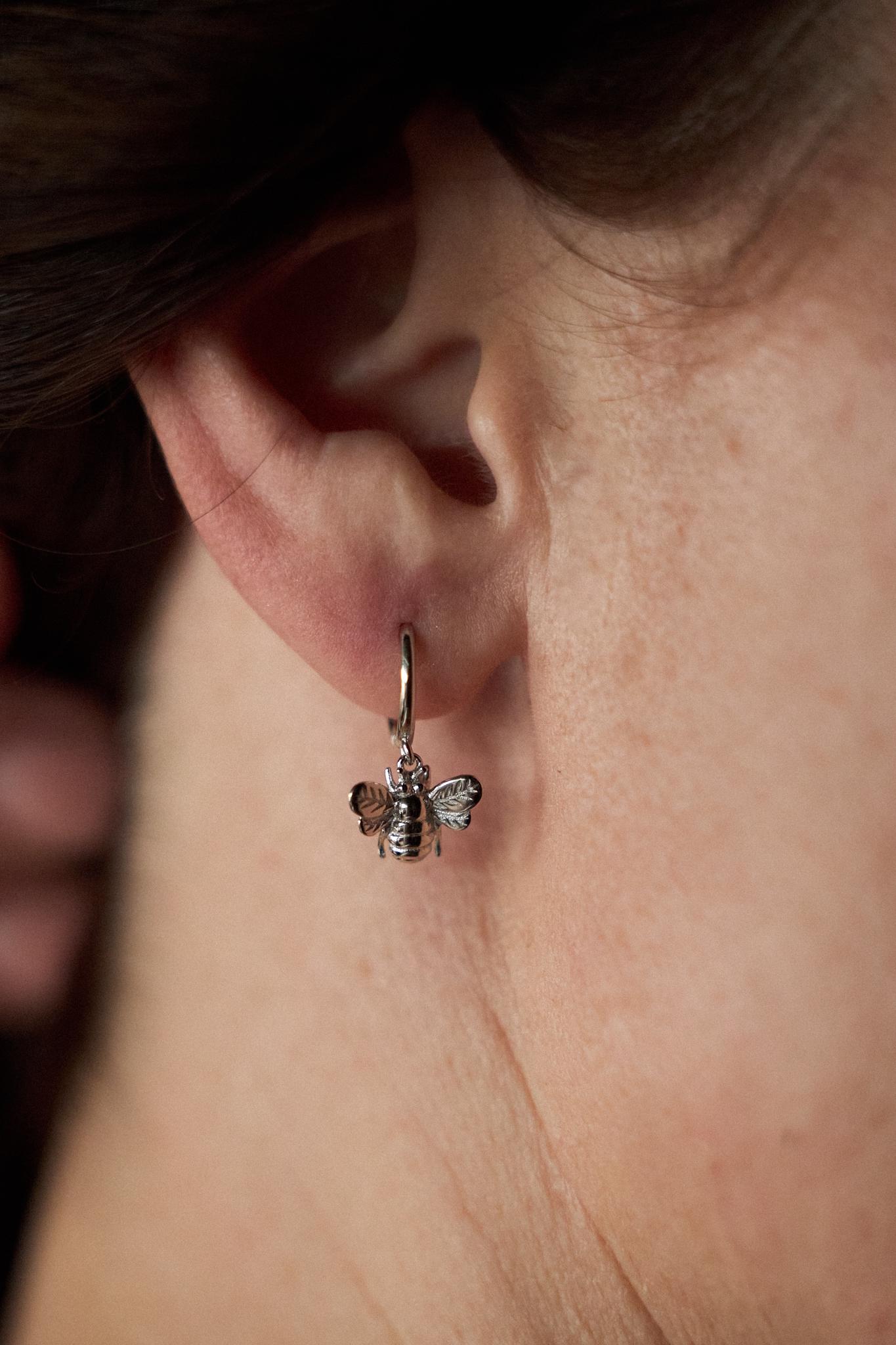 Orecchini a cerchio in argento Sterling 925 con zirconia