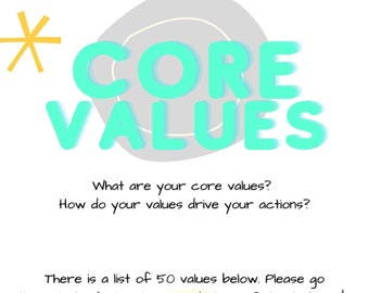 Worksheets Core Values