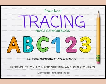 Übungsheft zum Nachzeichnen: Buchstaben, Zahlen, Formen (PDF)