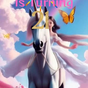 Invitation vidéo Princesse époustouflante qui fête ses 21 ans | Invitation mobile d'anniversaire de licorne pour elle | Fête numérique modifiable | Téléchargement instantané #106