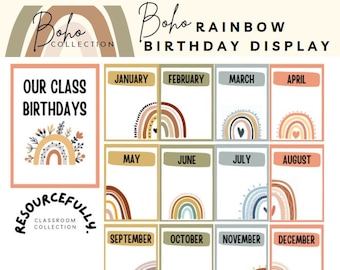 Our Class Birthdays Chart - Boho