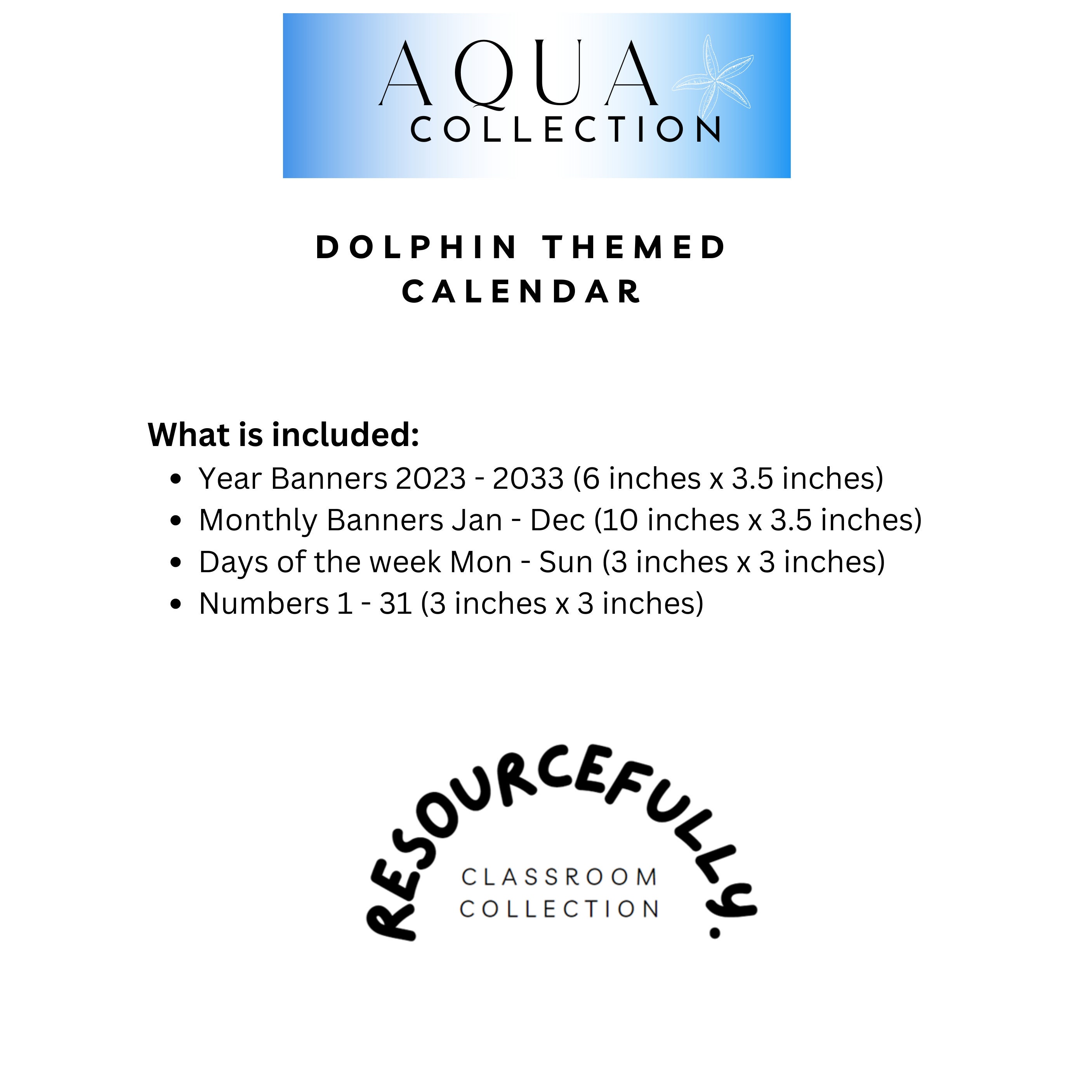 Dolphin Themed Monthly Calendar Display | Classroom Calendar Display ...