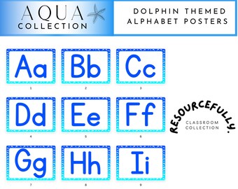 Dolphin Themed Alphabet Posters | Blue Alphabet Posters | Teacher Resource | ABC Posters | ABC Display | Digital Resource | Class Decor