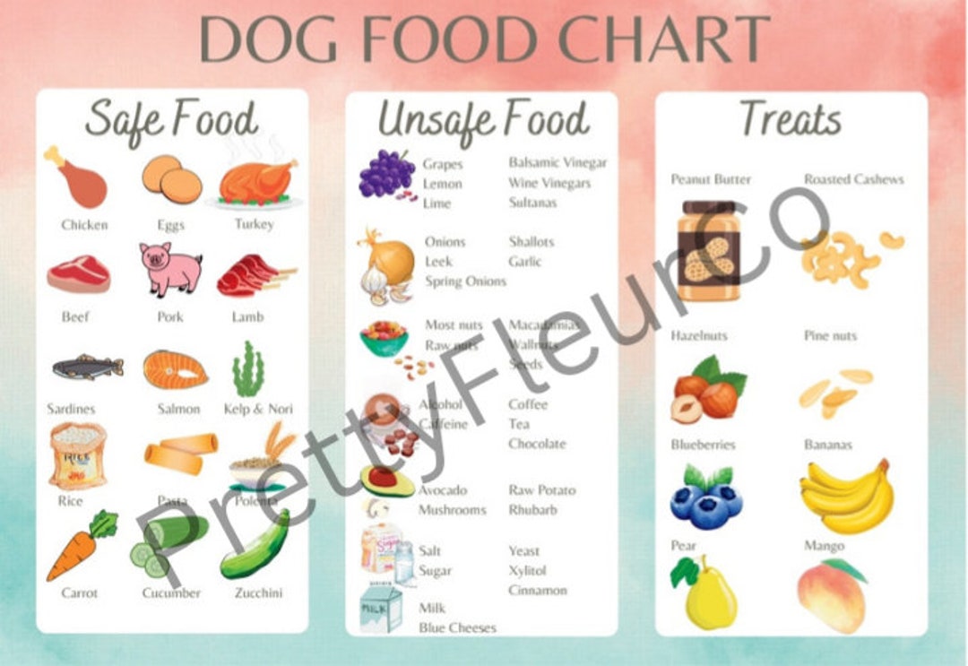 Dog Food Cheat Sheet Chart Printable Safe Dog Food List Etsy holistic-recipe-adult-1kg-repacked-lamb-meal-rice-dry-dog-food