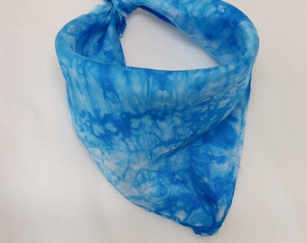 Dog Scarf, Silk Scarf for Small Dogs, Blue Dog Bandana, Cat Scarf