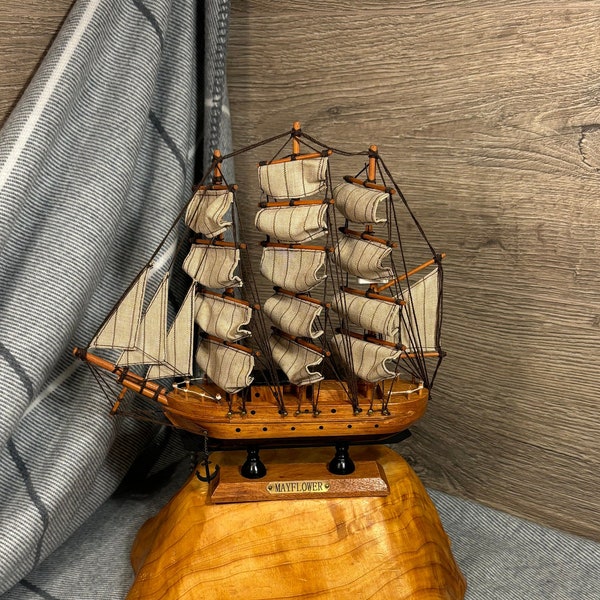 Vintage 1620 Mayflower anglais voilier Reproduction modèle souvenirs à collectionner | Caraque, galion et décoration nautique | Vieux bateau emblématique