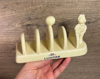 Vintage Lurpak Advert Happy Butter Man Douglas Toast Rack | English Kitchenalia Collectibles | Wade Pottery Novelty | Tableware Essentials