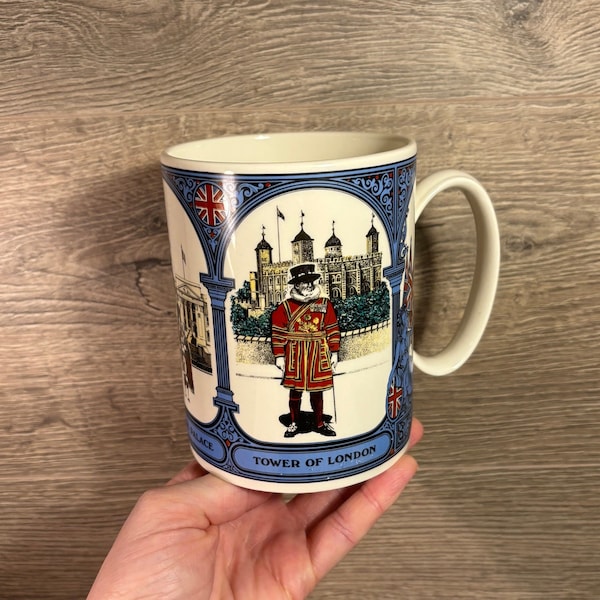 Vintage Wedgwood of Etruria & Barlaston London Scenes Made in England Jumbo XXL Large Big Coffee Mug- 600ml | British Daily Brew Collectible