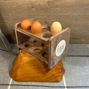 Vigor Egg Holder Countertop Freestanding Wired & Spiral Medium Egg Display Egg Holder for Fresh Eggs - Grey