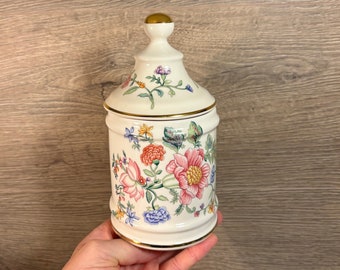 Vintage Jaren 90 Imperial van Fapodel Portugal Jar | Kleurrijke bloemenpot met deksel | Portugees botanisch aardewerk | Mediterrane badkamerinrichting