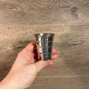 Vintage 1986 Mellerstain House 2oz Sheffield English Pewter Made in England Shot Glass Barware | Rzadkie przedmioty kolekcjonerskie do wózków na napoje i wózków barowych