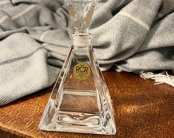 Vintage RCR Royal Crystal Rock Clear Pyramid Perfume Decanter Bottle from Italy