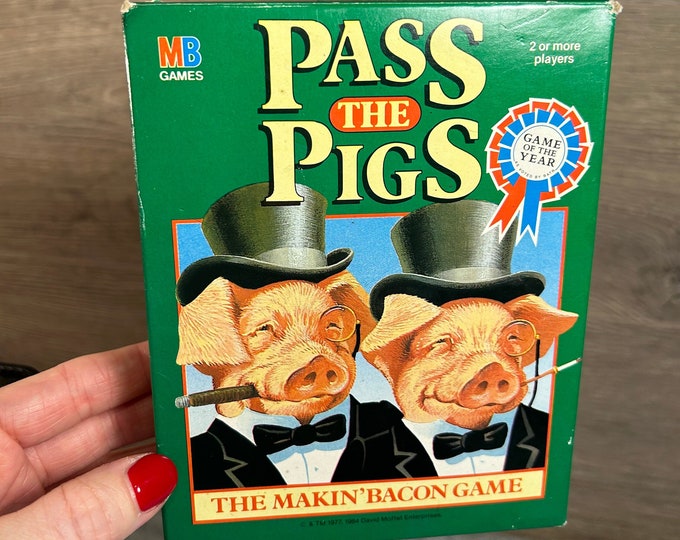 Vintage 1984 Pass the Pigs 'the Makin' Bacon Game' Dice MB Games the