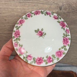 Vintage White Porcelain Vapocler Clercygne Paris Limoges France Fleur Pink Rose Lidded Bonbonnière Round Gilded Trinket Jewellery Box