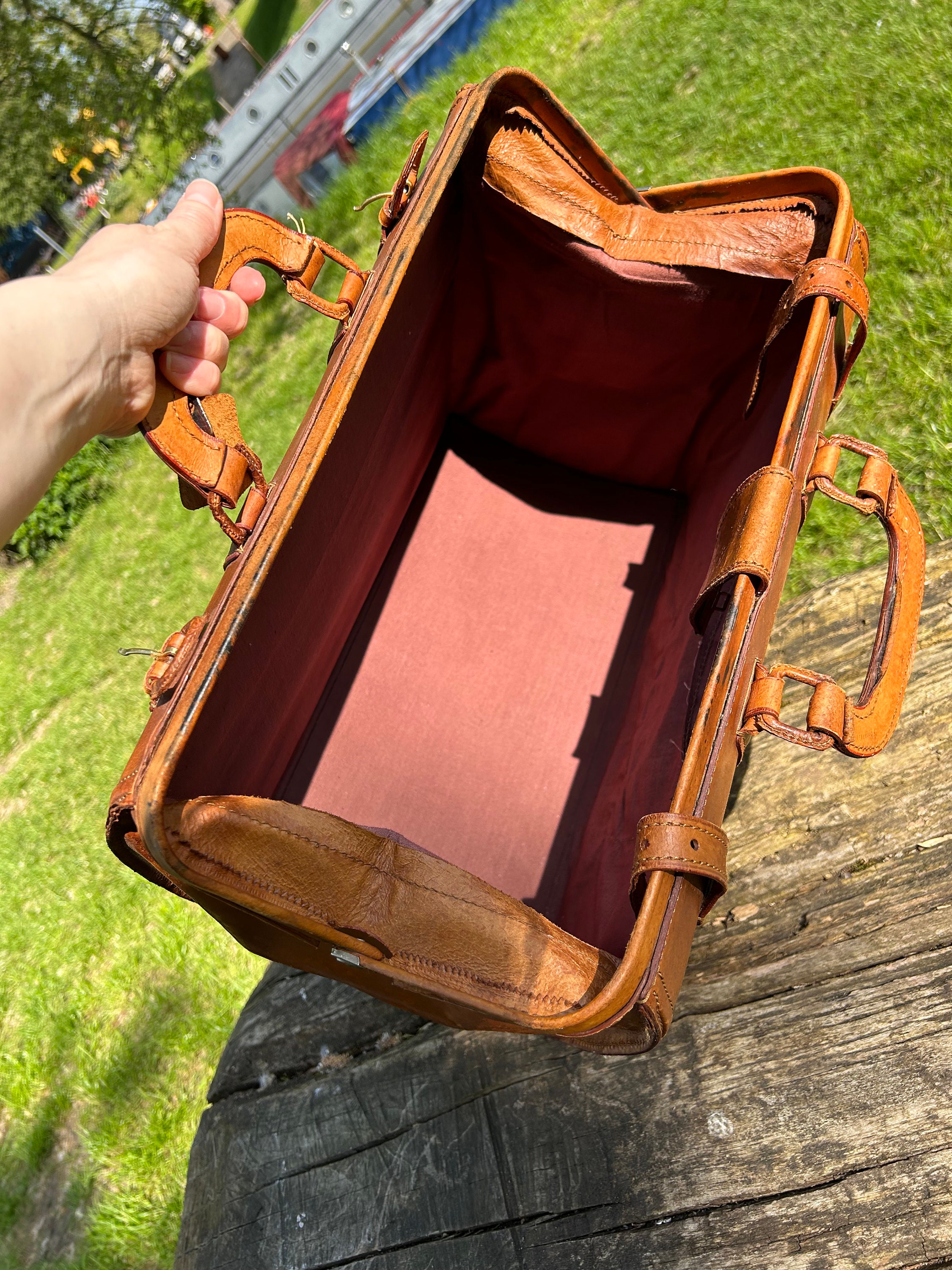 antique gladstone leather bag