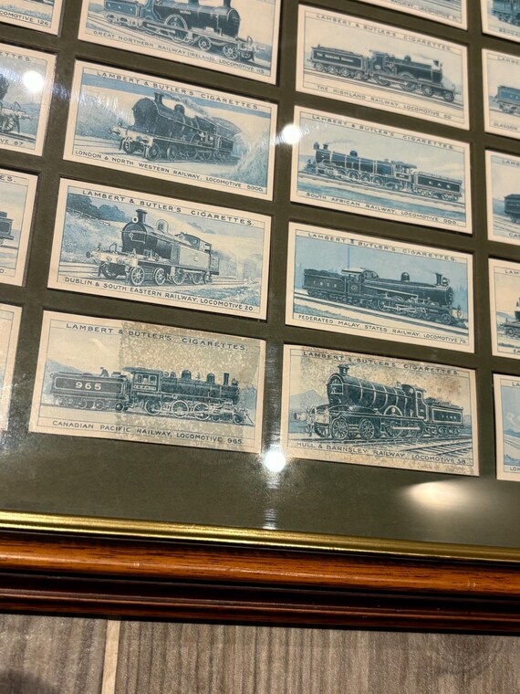 Vintage 1988 Lambert & Butler's 50 Locomotive Cigarette Cards Wall Hanging  | Tobacco, Railway and Trains Collectibles | English Tobacciana
