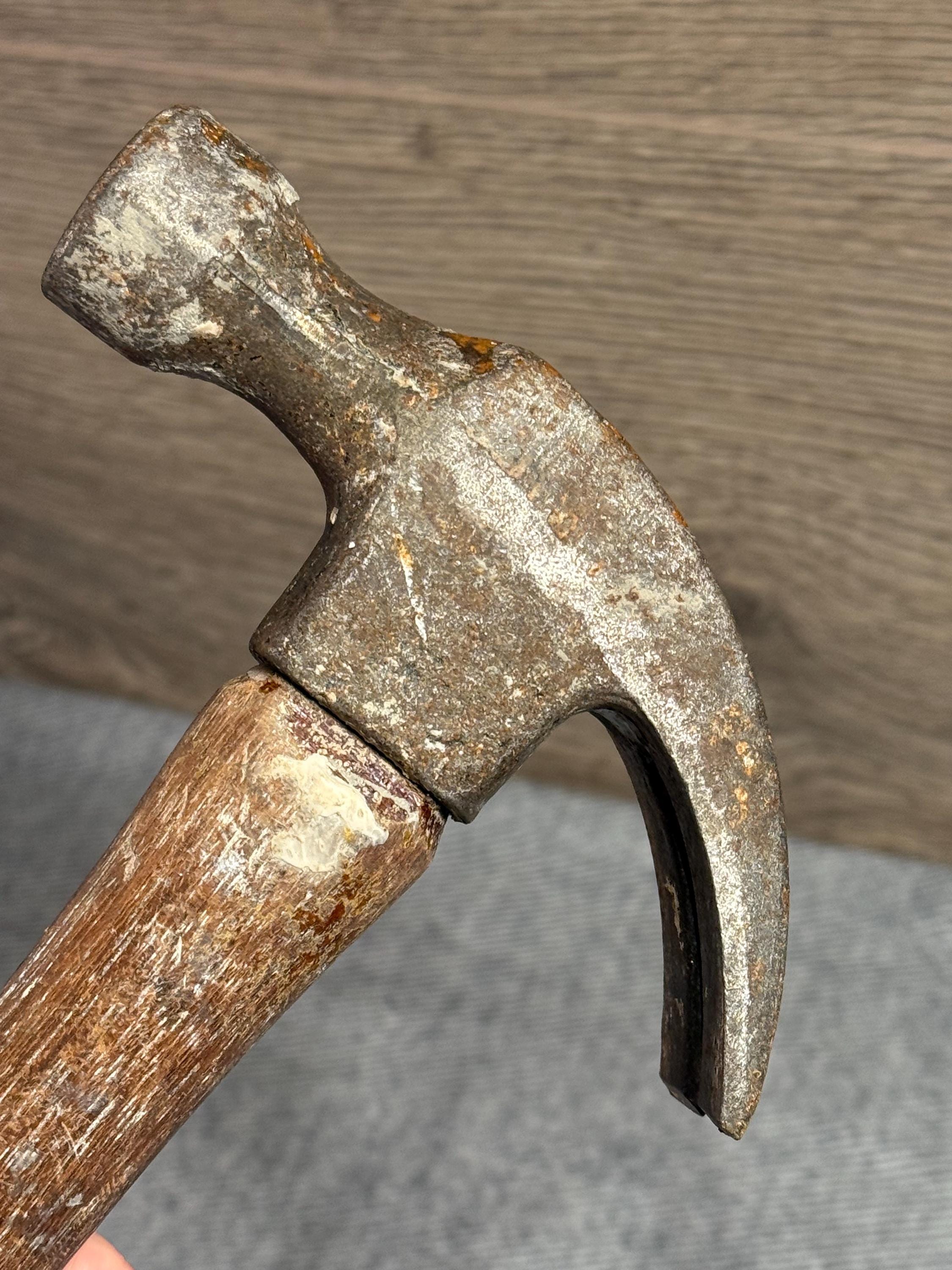Vintage Wooden Handle Claw Hammer | Dad's Old School Garage Workshop ...