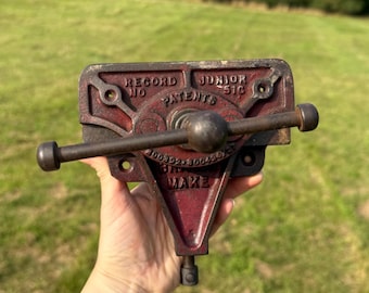 Vintage Record Junior No 51C British Make Table Top Woodworking Vice Patent 300494/27 | Retro Woodworking Carpenters, Joiners & Craftspeople