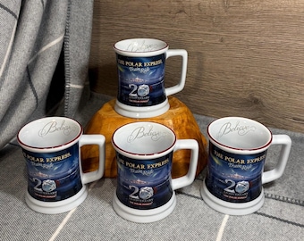 Preloved Warner Bros The Polar Express Believe 3D Ceramic Large Mug 420ml | Movie Christmas Collectibles | 20 Year Anniversary Train Ride