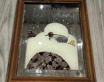 Vintage Vogue 1919 Early February Art Deco Mirror | Winter