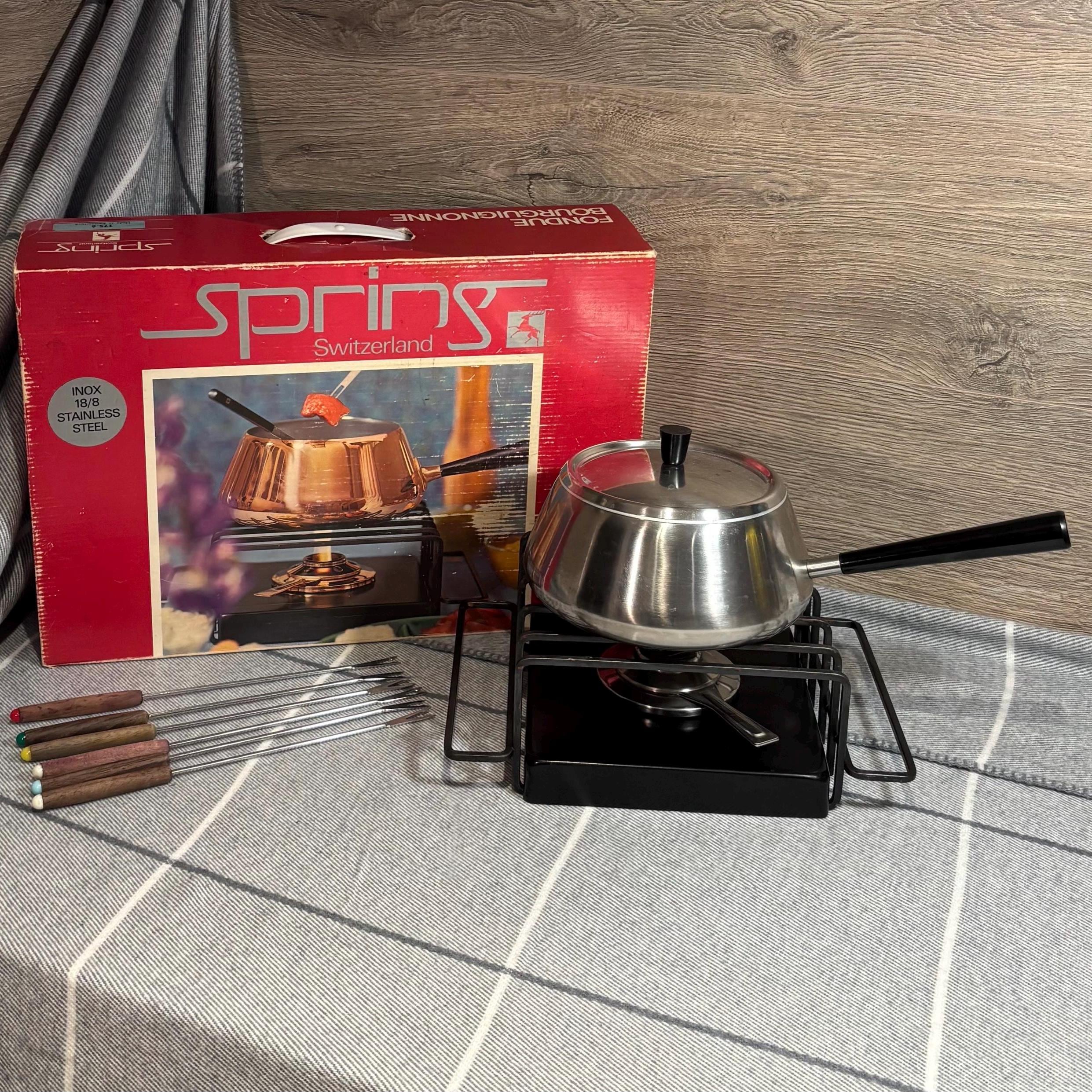 Vintage Spring Inox 18/8 Switzerland Fondue Bourguignonne