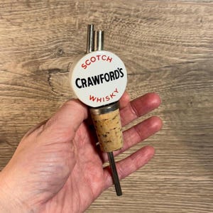 Vertedor de botellas de cerámica blanca de whisky escocés Crawford&#39;s vintage / Objeto de colección de artículos de bar de Scotland&#39;s Heritage / Decoración de carrito de bebidas / Bar Man Cave