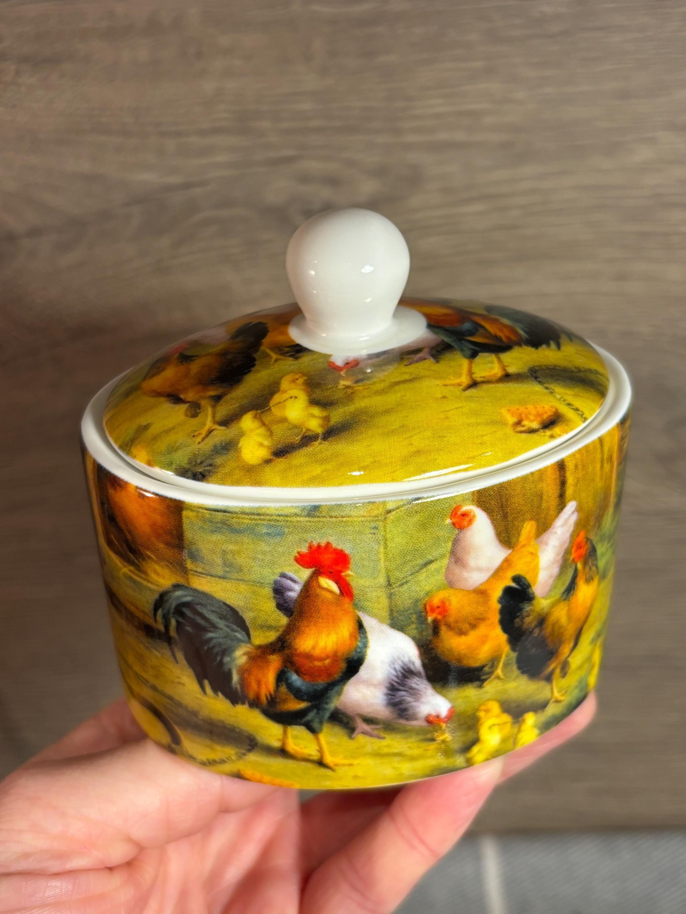 ヴィンテージ 雄鶏、雄鶏、雌鶏 ノスタルジックな陶器 ファイン ボーン