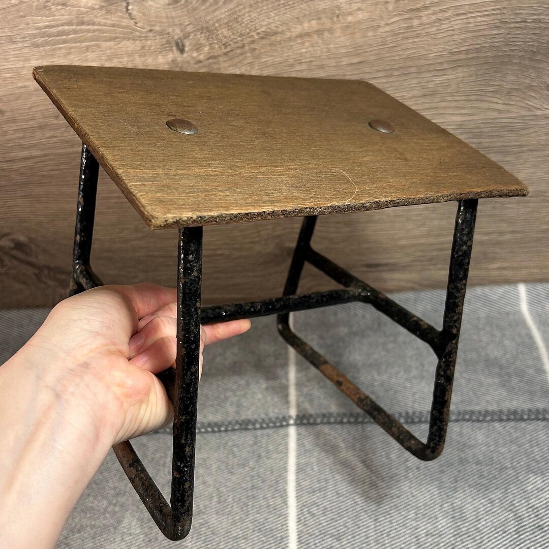 Vintage Machinists Slanted Side Sloping Workers Petite Solid Stool ...