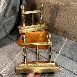 Vintage 3kg Stylised Tudor Rose Solid Brass Fire Dogs | Pair of Classical Solid Heavy Andirons | English Fireplace Accessories Collectibles