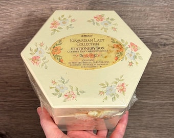 Vintage 1987 Marks & Spencer St Michael&#39;s 3331 231 Edwardian Lady Collection Stationary Box Coffret De Correspondance | Retro Office Decor
