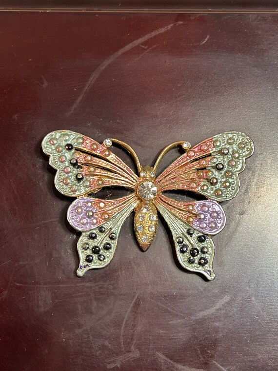 Vintage Large Rectangular Burgundy Colour Jewelle… - image 5