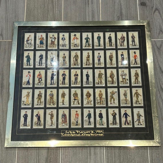 uniforms of the territorial army cigarette cards Vintage 1939 John Player's 50 Territorial Army Uniforms Cigarette Cards  Wall Hanging | Tobacco & Cigarette Collectibles | English Tobacciana