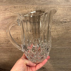 Vintage Heavy 1.4kg Lead Clear Crystal Opera RCR Royal Crystal Rock Water Pitcher Jug | Elegant Tableware Classics | Flower and Bouquet Vase