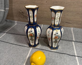 ヴィンテージ スタッフィーズ 六角形 可憐なピンクフラワー 小さな青い