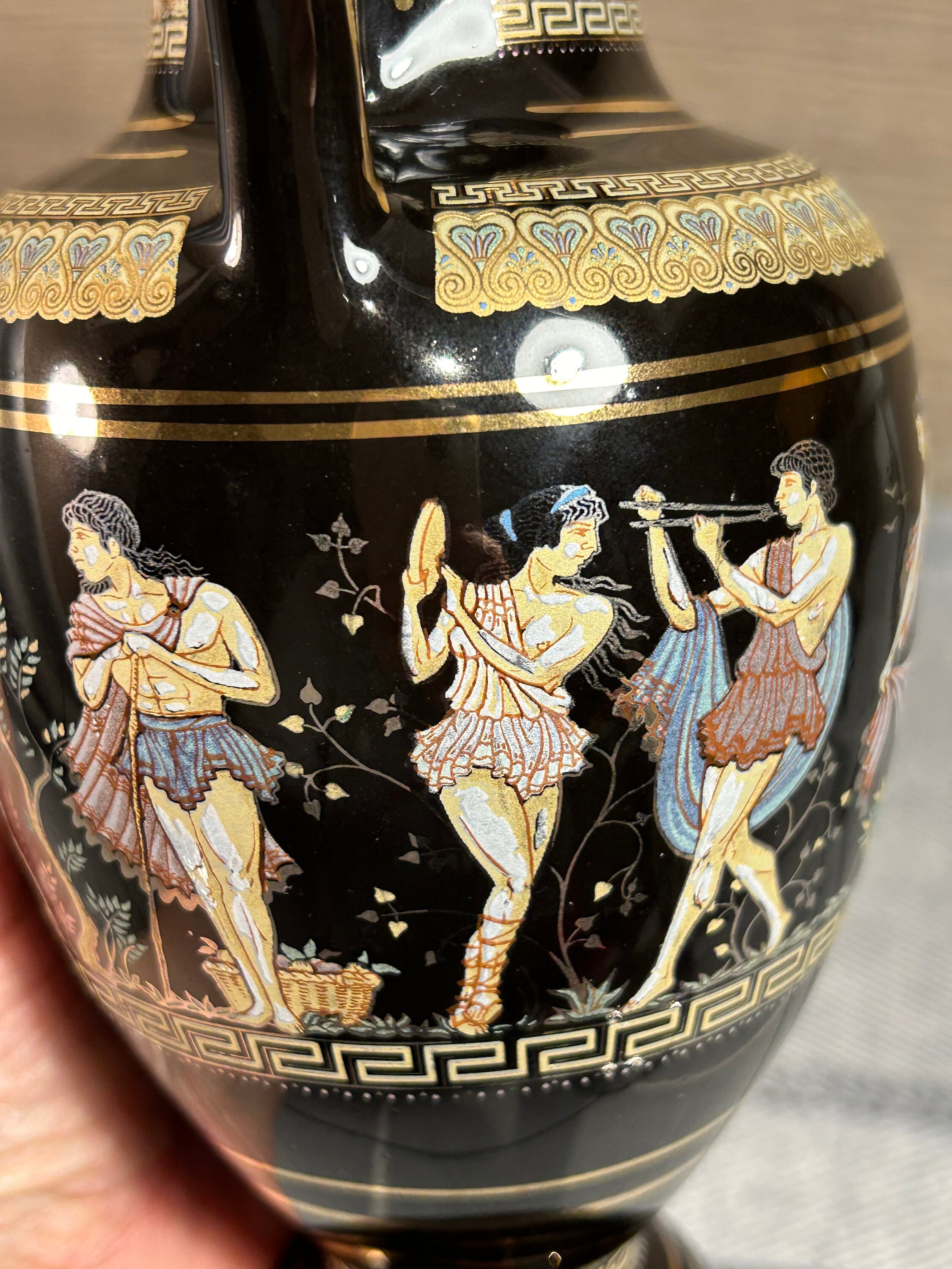 ヴィンテージ ハンドメイド ギリシャ製 I.A 24K ゴールド ブラック 