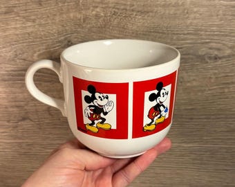 Vintage große Kilncraft Disney Micky Maus Keramiktasse | Disney Cartoon Kindheit Kitchenalia | TV Sammlerstück Nostalgische Memorabilie