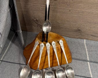 Vintage Ritz Arthur Price Sheffield England Set of 6 Old Well Worn Heavy Traditional Spoons | Retro Cutlery and Flatware Tableware Displays