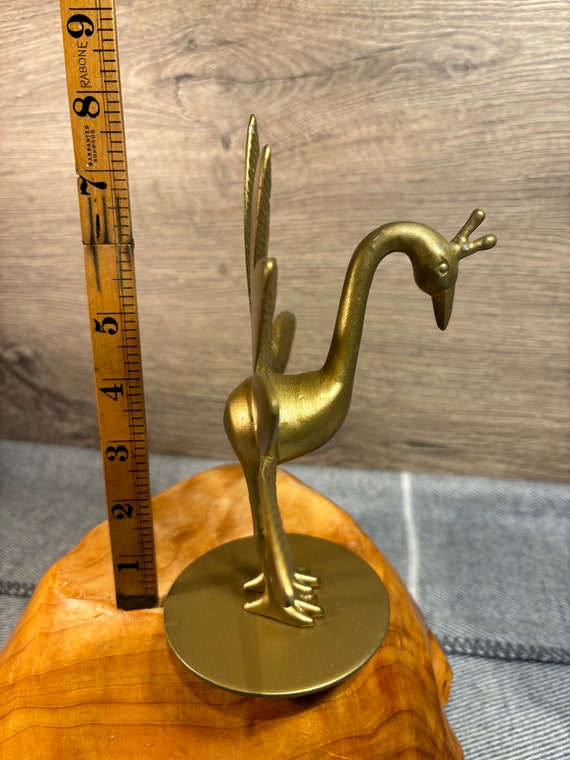 中古 IKEA 704.736.61 ゴールドトーン 孔雀像 インド製 | 大きな羽の
