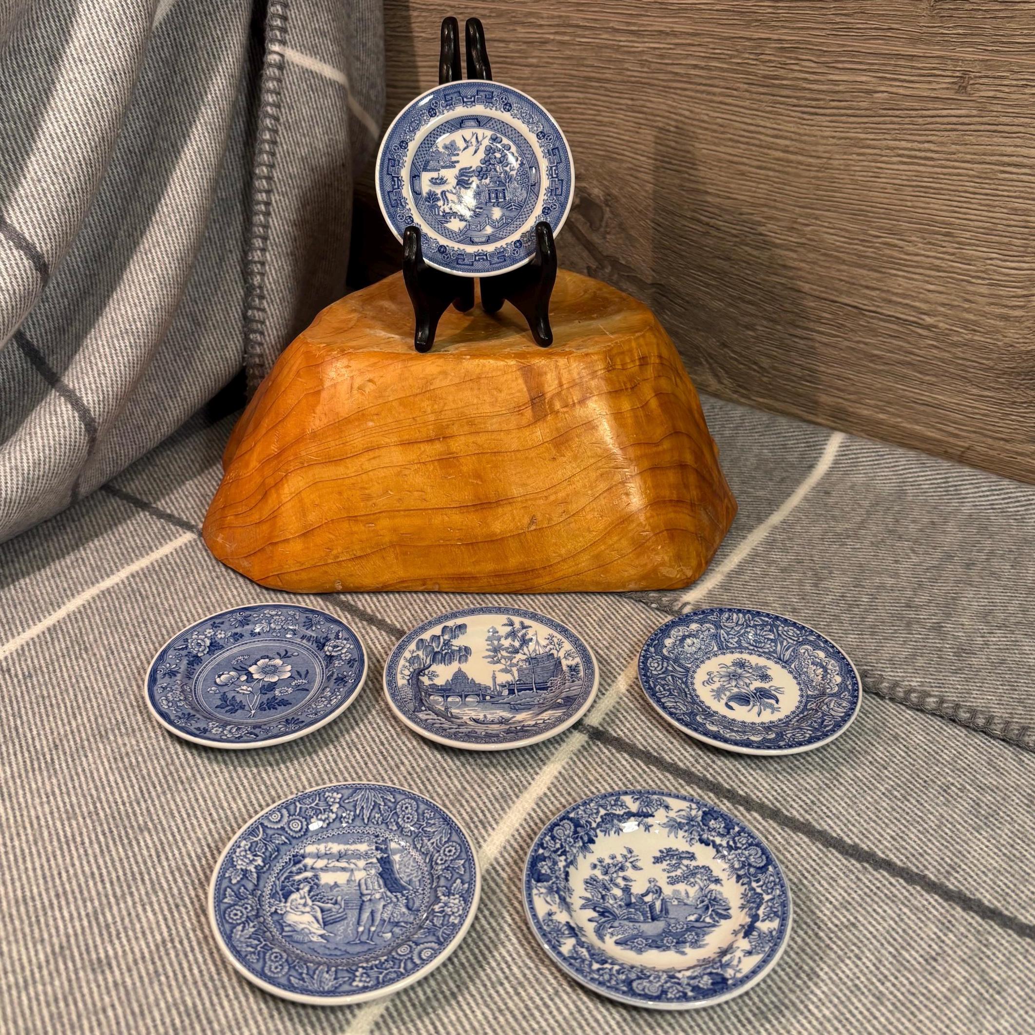 Vintage 6 Miniature Spode Georgian Series Blue Room Collection