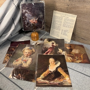 Reproducciones de la serie "Arte para todos" de Jean-Honoré Fragonard: conjunto de 10 láminas / Objetos de colección del pintor y grabador rococó francés