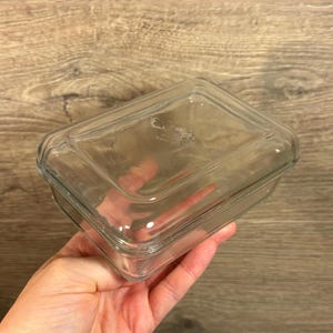 Vintage Pyrex JAJ Clear Glass Small Butter Dish | MCM Toasted Bread Companion | Old Retro Daily Kitchenalia | Mid Century Kitchen Essentials