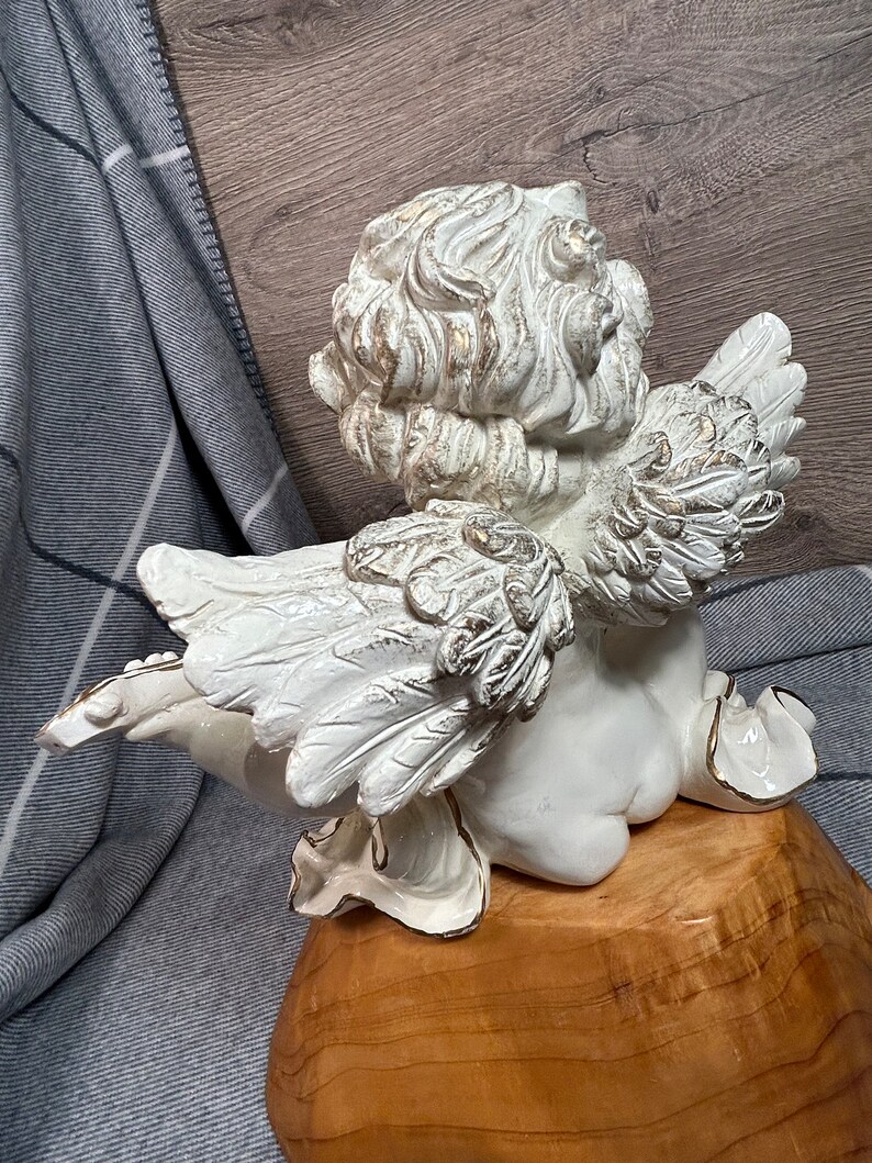 Vintage Rococo Style Era Large Cream off White Painted Chalkware ...