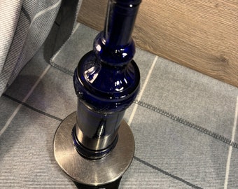 ヴィンテージ ダークコバルトブルー エンボス加工 リーフ モチーフ