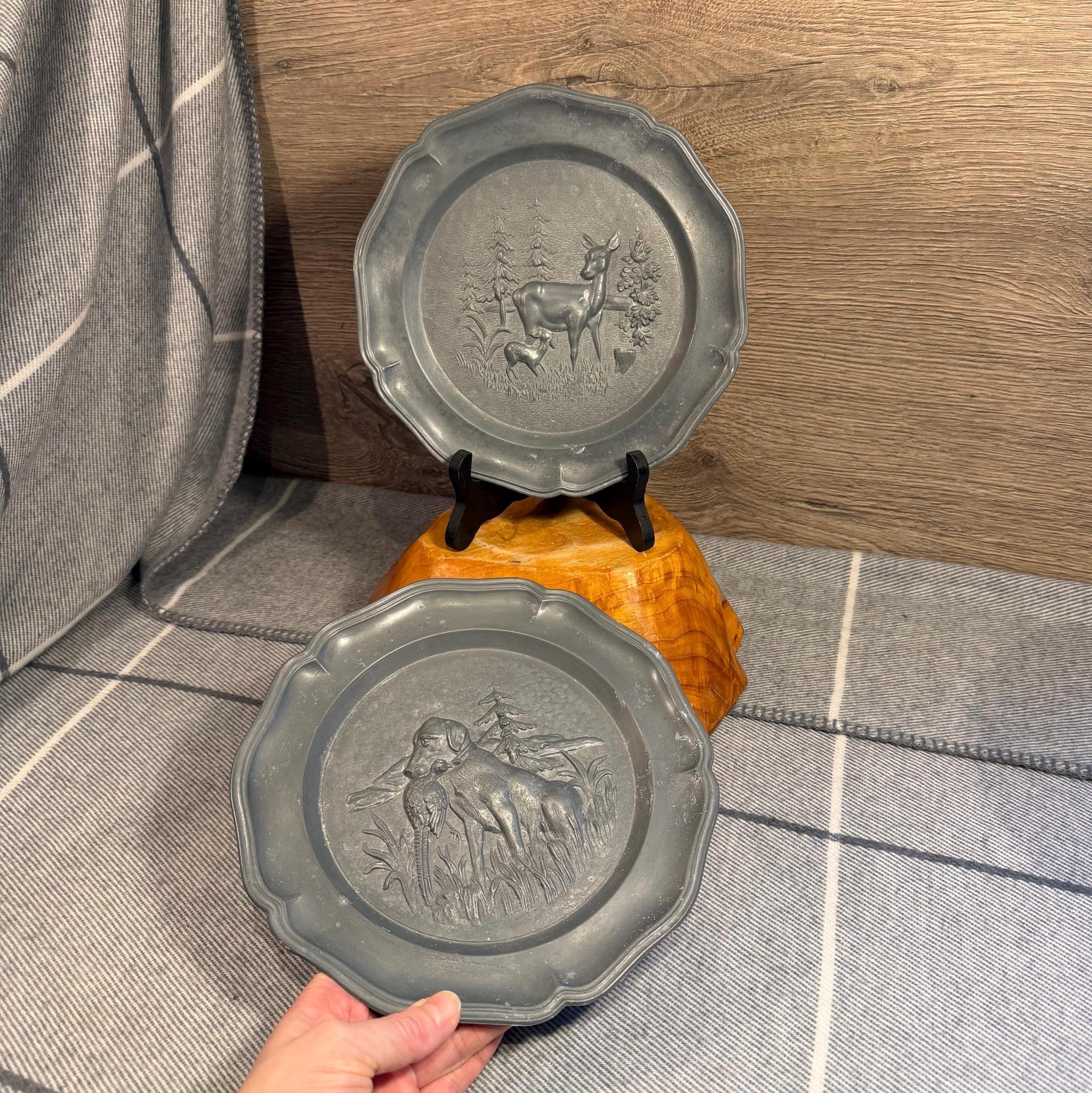Vintage Set Decorative Dog Plates - Etsy
