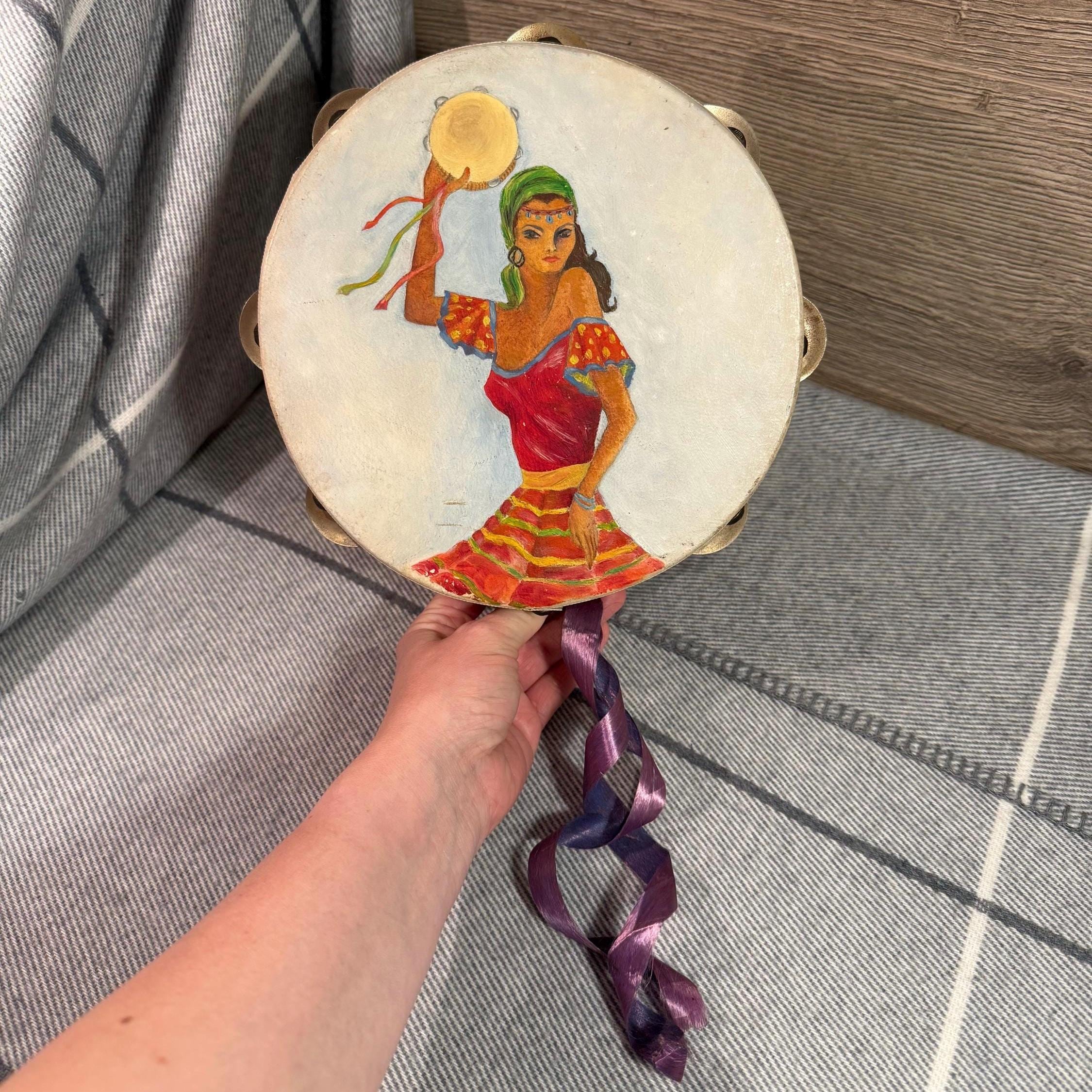 Vintage Tambourine - Etsy