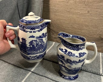 【希少】RINGTONS ブルーウィロー ティーキャディ Blue Willow Porcelain Tea Caddy Ringtons - Etsy