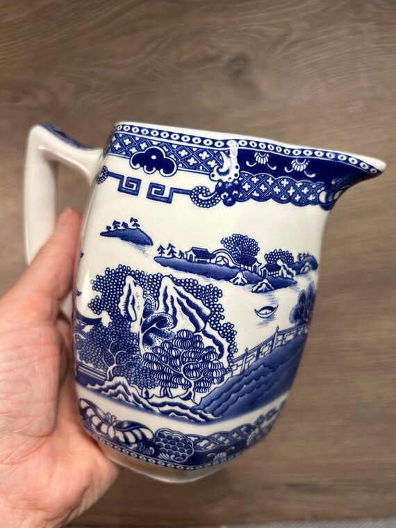 ヴィンテージ リングトンズ 蓋付き コバルトブルー&ホワイト ティー