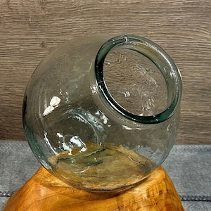 Jardinière ronde en verre pour terrarium d'Albi Preloved fabriquée en Espagne | Pot de bonbons Penny pour magasin général | Décoration d'intérieur méditerranéenne